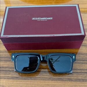 Jacques Marie Mage Men’s Black Rectangular Sunglasses